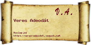 Veres Adeodát névjegykártya